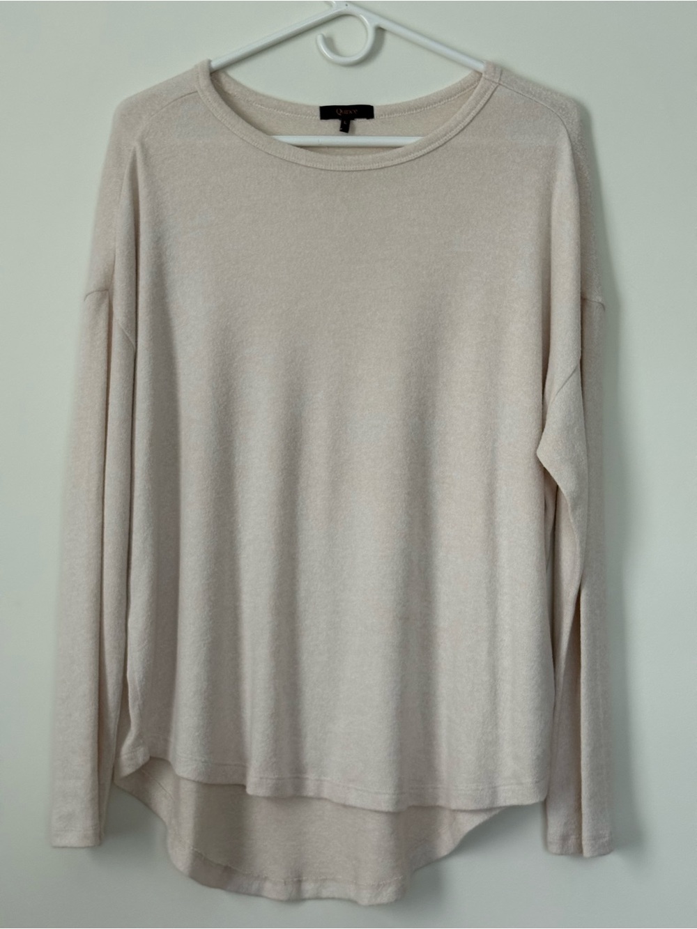 Quince Ivory High Low Relaxed Knit Long Sleeve Top Women’s L